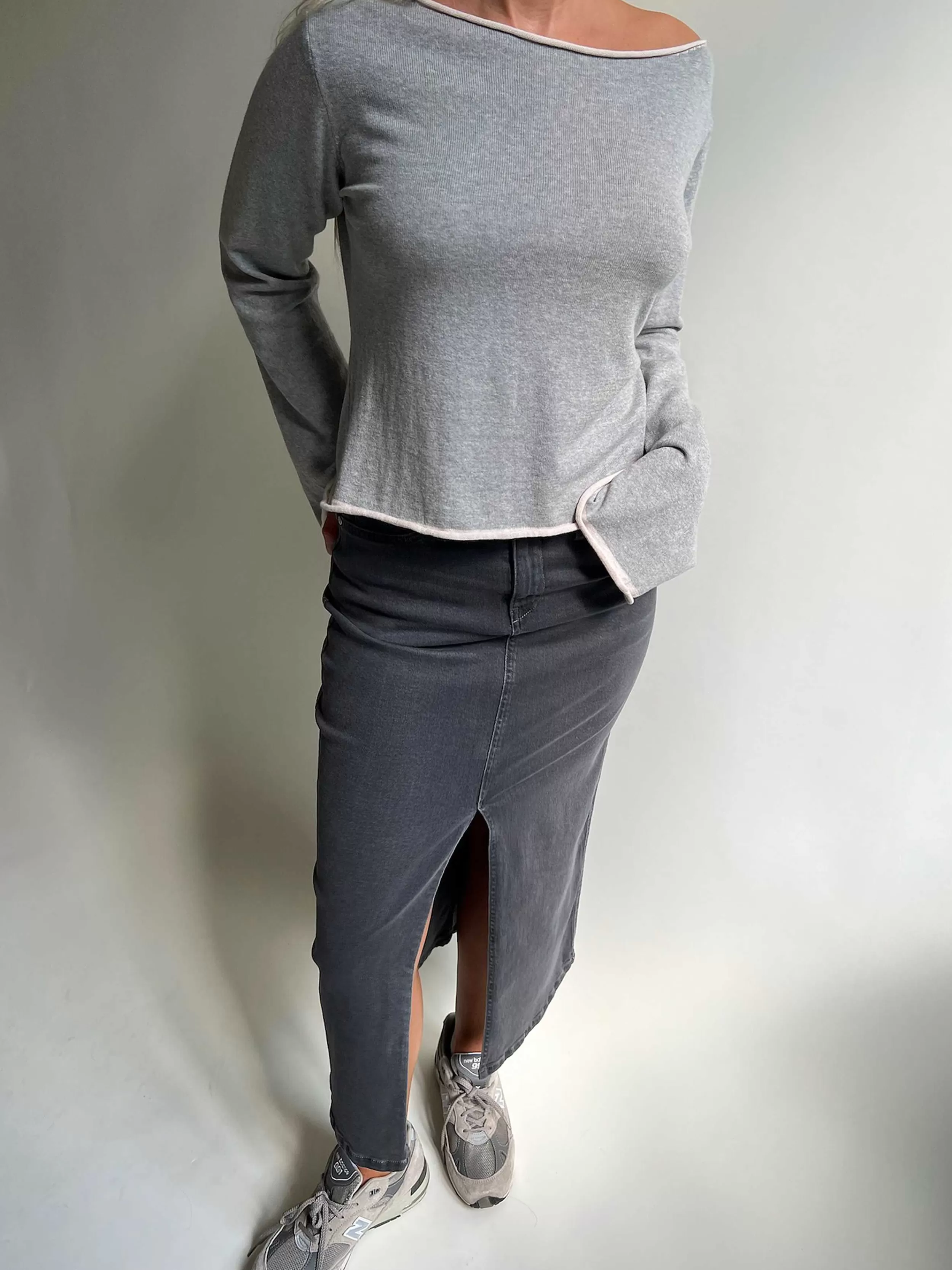 Women Djerf Avenue Knitwear*Bateau Neck Sweater Grey