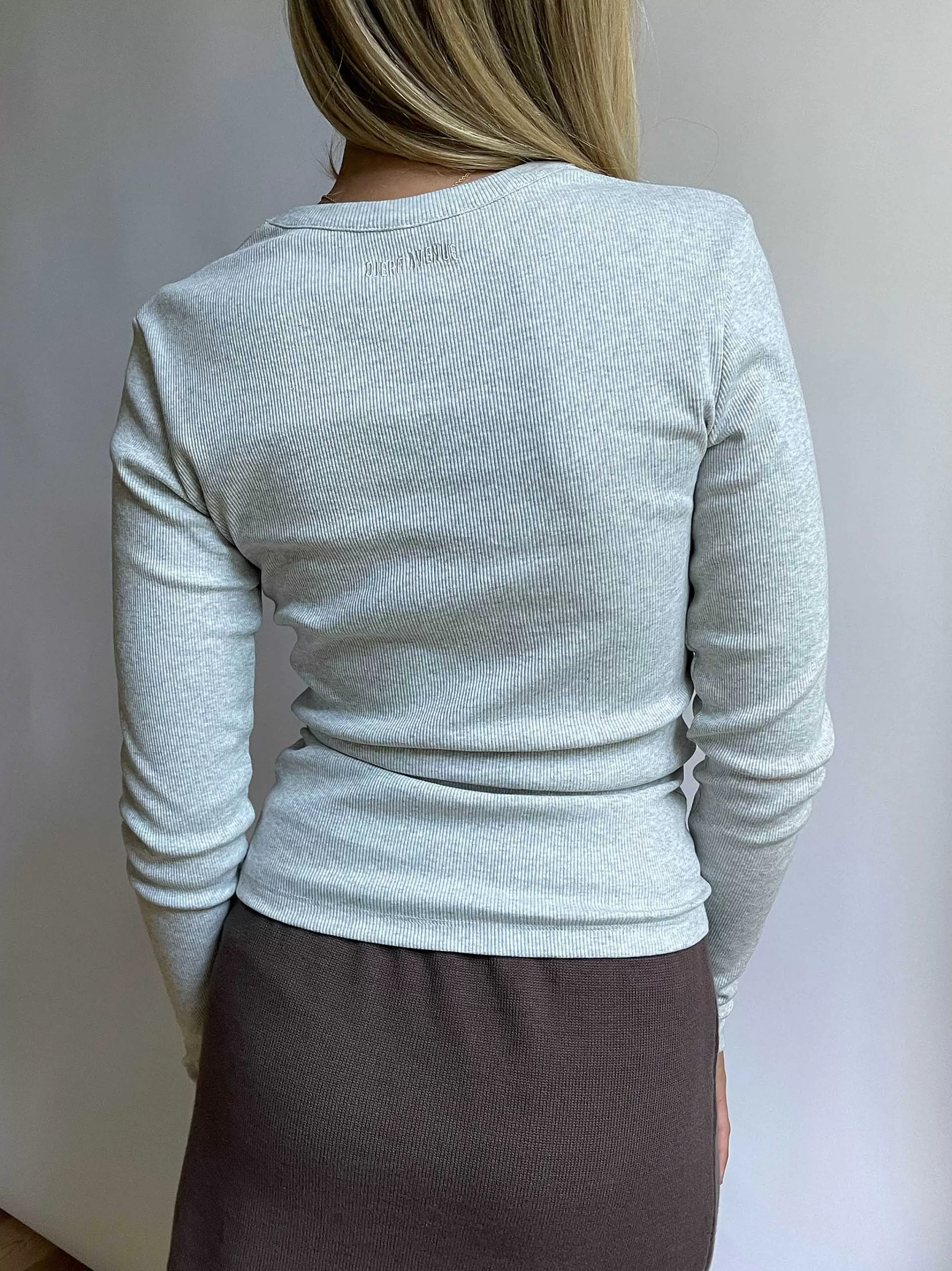 Women Djerf Avenue Tops*Daily Long Sleeve Top Ribbed Grey Melange