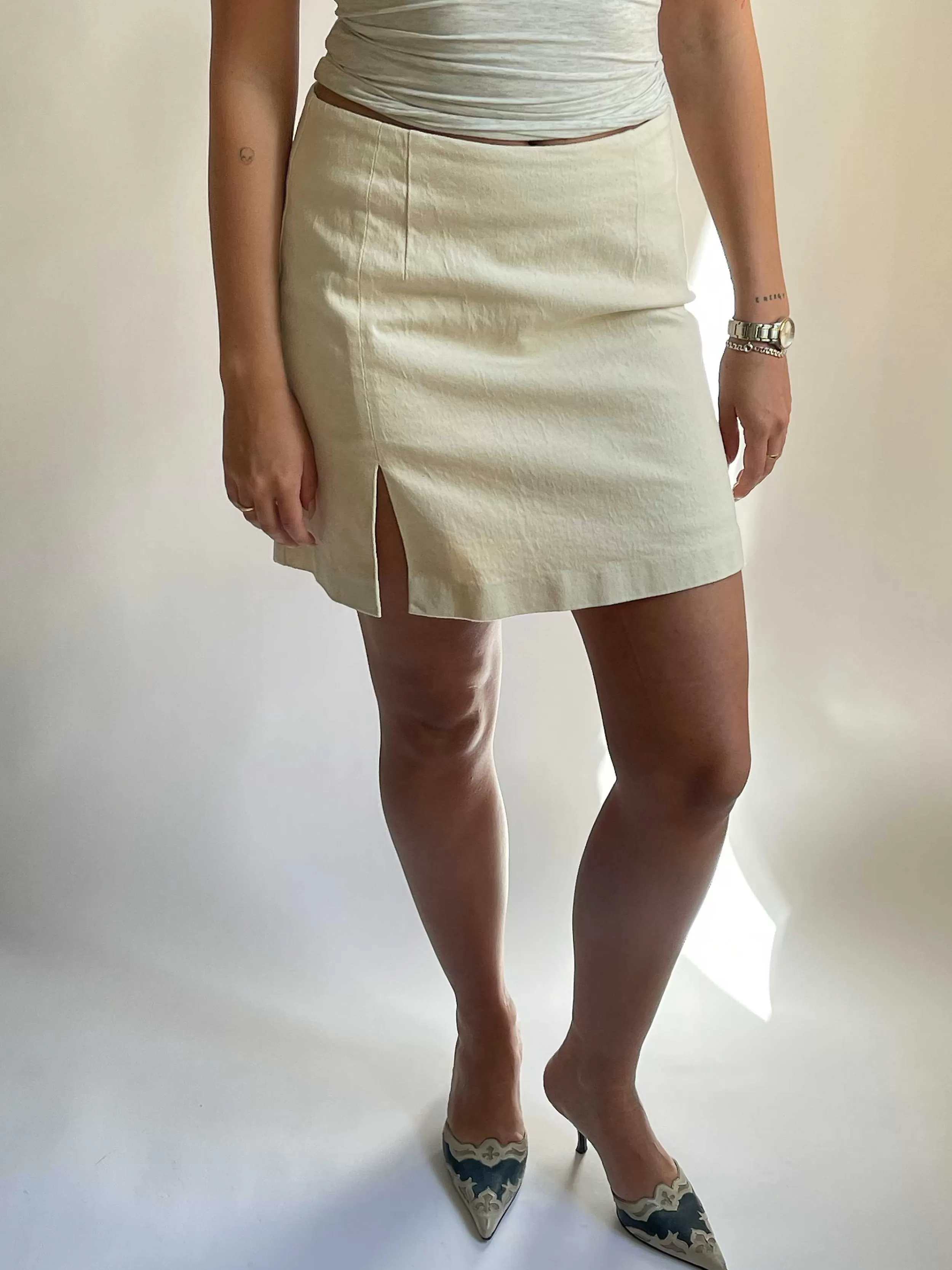 Women Djerf Avenue Skirts*Denim Must Have Mini Skirt Cream